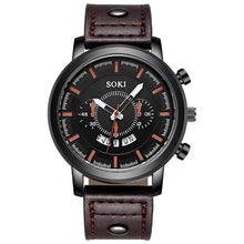 Load image into Gallery viewer, Men&#39;s Leather Military Casual Analog Quartz Date Wrist Watch Business Watches