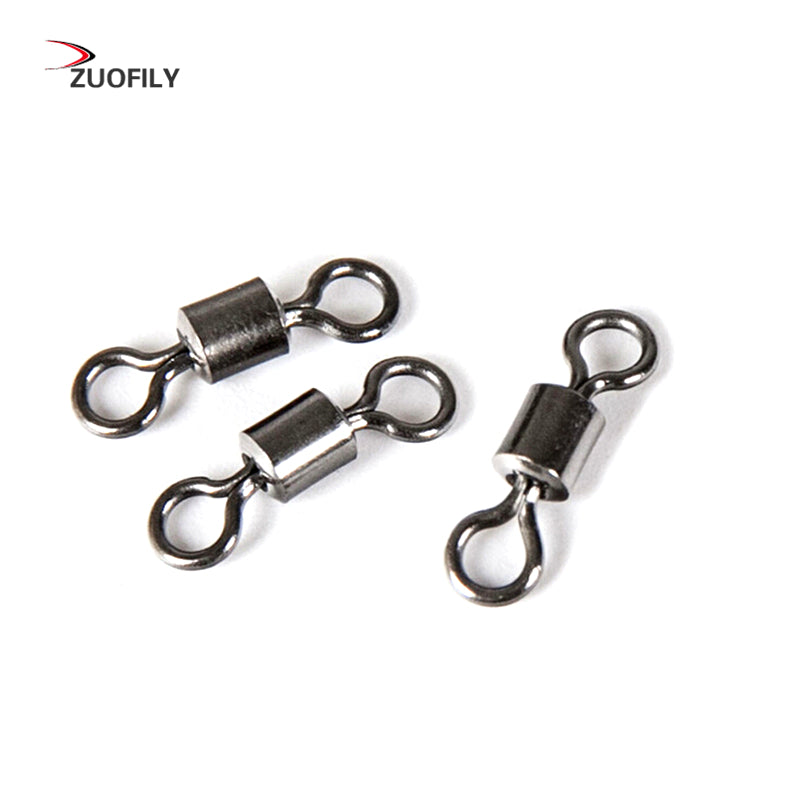 New Hot 50PCS Fishing Barrel Bearing Rolling Swivel Solid Ring LB Lures Connector 11 Size