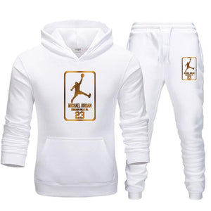 New 2020 Brand Tracksuit Fashion 23 Men Sportswear Two Piece Sets All Cotton Fleece Thick hoodie+Pants Sporting Suit Male