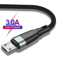 Load image into Gallery viewer, USLION Micro USB Cable 3A Fast Charging USB Data Cable Cord for Samsung Xiaomi Redmi Note 4 5 Android Microusb Fast Charge 3M 2M